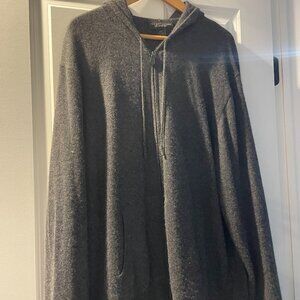 The Men's Store at Bloomingdale's Gray Cashmere Zip Front Hoodie